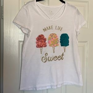 Girl’s Justice Flip Sequins T-Shirt Size 18 Plus